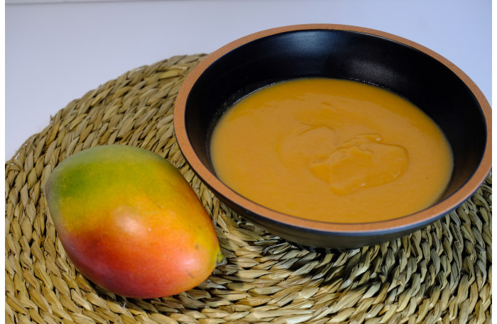 Salmorejo de mango