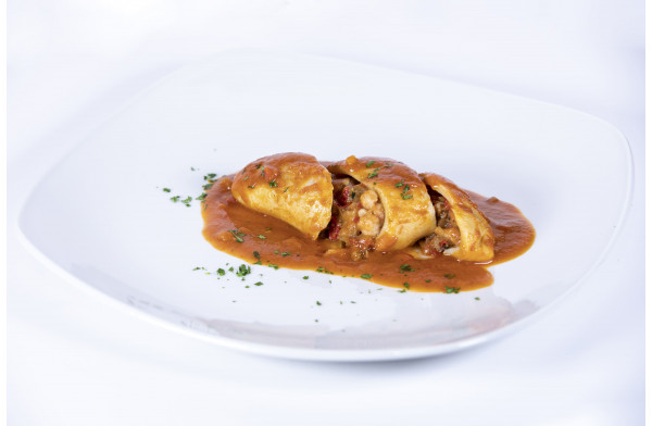 Calamar relleno de mariscos